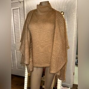 Ellen Tracy Tan Women's Shirt & Sweater Poncho